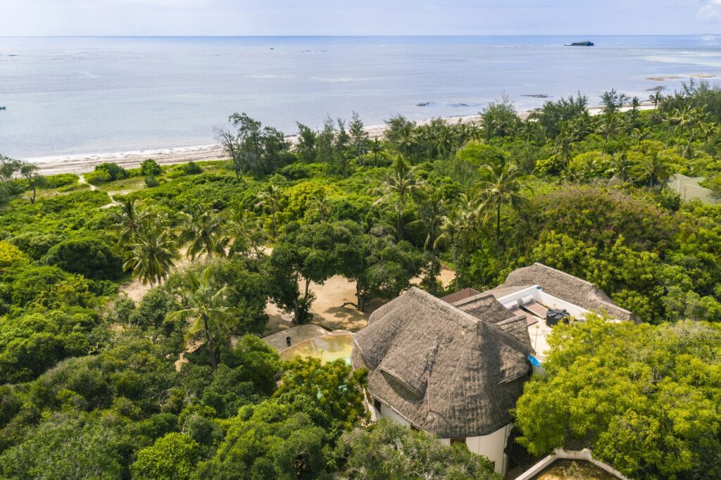 Luxury holiday villa in the rainforest on the coast of Kenya, a perfect summer vacation accommodatio